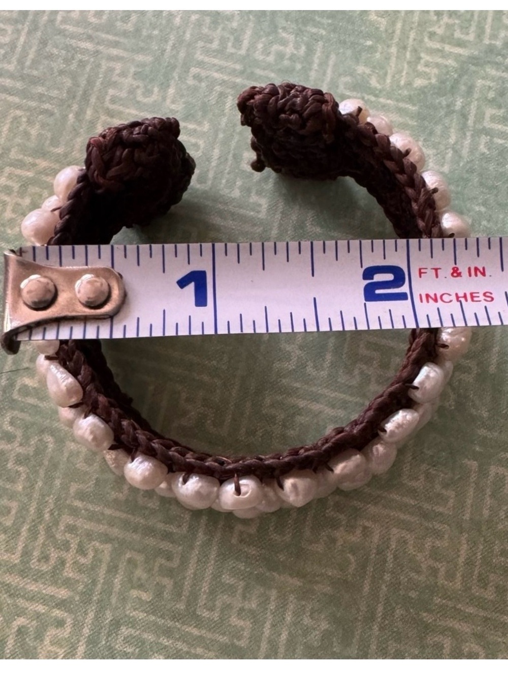 VINTAGE CULTURED PEARLS CUFF BRACELET - Picture 6 of 10